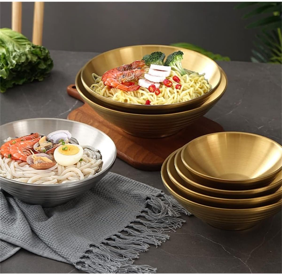 伝統工芸品 漆器 高台 高足 盛り鉢 麺鉢 汁椀 お椀 丼 どんぶり 2客